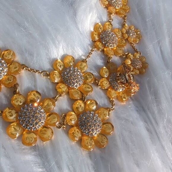 Kate Spade New York Honey Queen Bee Necklace Double Statement Bib - Picture 4 of 7